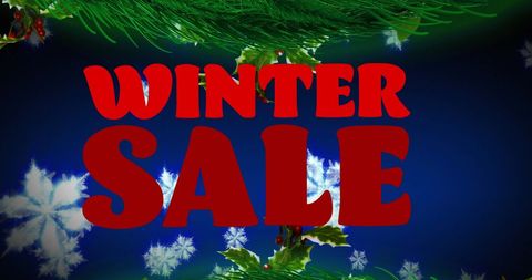 Winter Sale Announcement with Festive Holiday Decorations