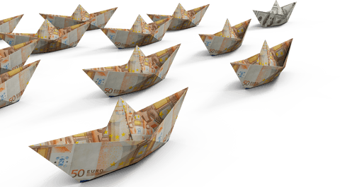 fleet of transparent currency origami boats charting financial path - Download Free Stock Videos Pikwizard.com
