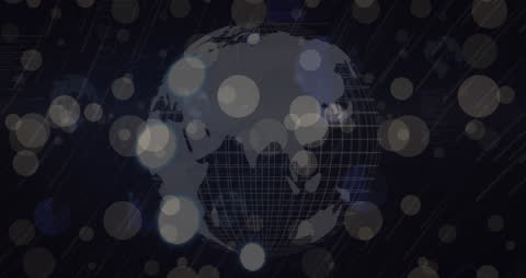 Global Network Technology with Glowing Data Points