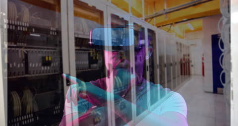 Futuristic VR Technology in Server Room Revolutionizing Networking