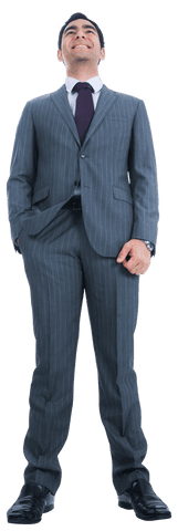 Happy Biracial Businessman in Formal Attire with Transparent Background