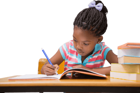 focused young student writing at transparent school desk - Download Free Stock Videos Pikwizard.com