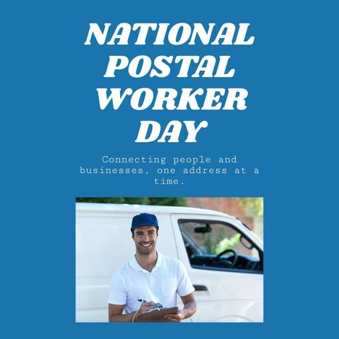National Postal Worker Day Postal Courier Celebrating Essential Workers - Download Free Stock Templates Pikwizard.com