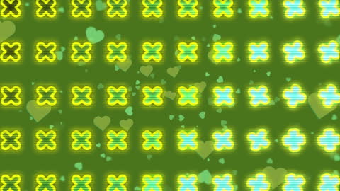 Digital Crosses and Hearts Animation Illumination Blending