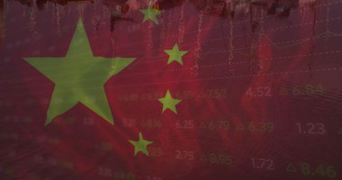 Financial Growth and China Flag Symbolizing Economic Progress