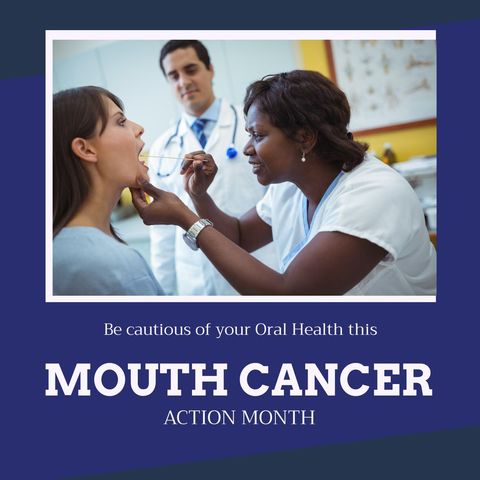 healthcare professional providing oral examination for cancer awareness - Download Free Stock Templates Pikwizard.com