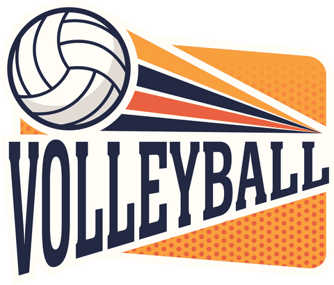 Colorful Volleyball Logo Design on Transparent Background