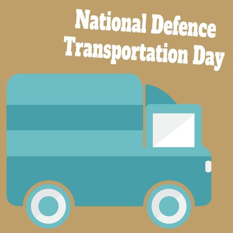 Celebrating National Defence Transportation Day with Stylized Military Truck - Download Free Stock Templates Pikwizard.com