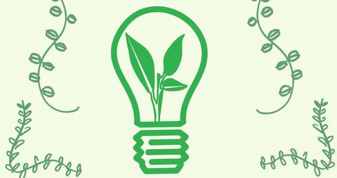 Eco-Friendly Light Bulb Concept with Greenery Iconography - Download Free Stock Images Pikwizard.com