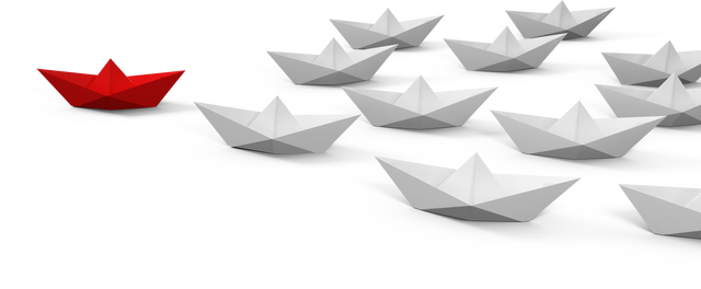 Red and White Paper Boats Leadership Concept on Transparent Background - Download Free Stock Videos Pikwizard.com