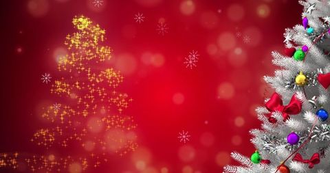 Festive Christmas Background with Snow and Tree