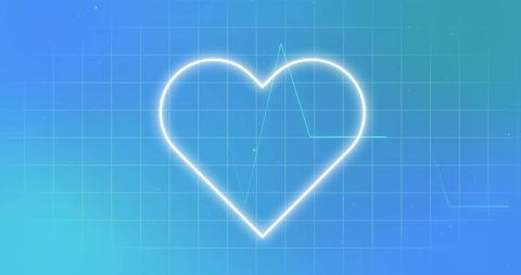 Digital Heartbeat with Glowing Cardiograph on Blue Background - Download Free Stock Images Pikwizard.com