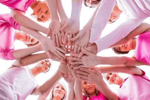 Transparent Unity for Breast Cancer Awareness; Low-Angle View of Women Stacking Hands - Download Free Stock Videos Pikwizard.com