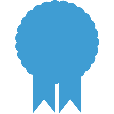 blue award badge icon with ribbon on transparent background - Download Free Stock Videos Pikwizard.com