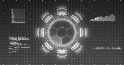 Futuristic Digital Interface in Monochrome - Download Free Stock Images Pikwizard.com