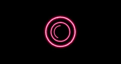 Vibrant neon circles on dark background