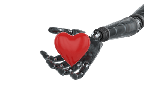Transparent Cyborg Arm Displaying Red Heart Decoration - Download Free Stock Videos Pikwizard.com