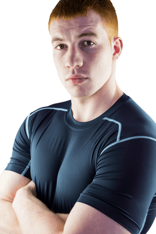 Transparent Portrait Muscular Rugby Player Arms Crossed