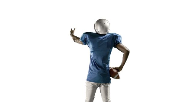 American Football Player Holding Ball in Ready Position - Download Free Stock Images Pikwizard.com