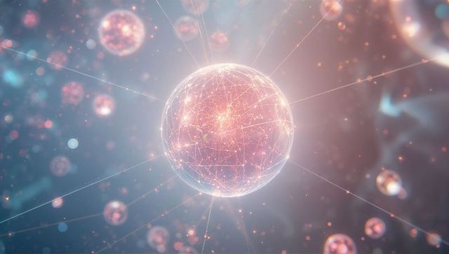 Futuristic Digital Sphere Radiating Connectivity Power