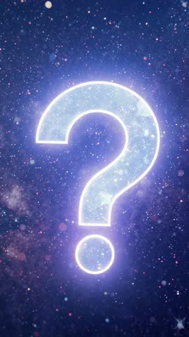 Pulsing Neon Question Mark Over Cosmic Nebula - Looping Vertical Video for Mystery Intros