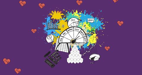 Creative Business and Finance Symbols on Purple Background - Download Free Stock Images Pikwizard.com