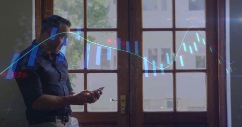 Businessman Analyzing Market Trends on Smartphone Indoors - Download Free Stock Images Pikwizard.com