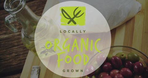 Locally grown organic produce on wooden kitchen counter