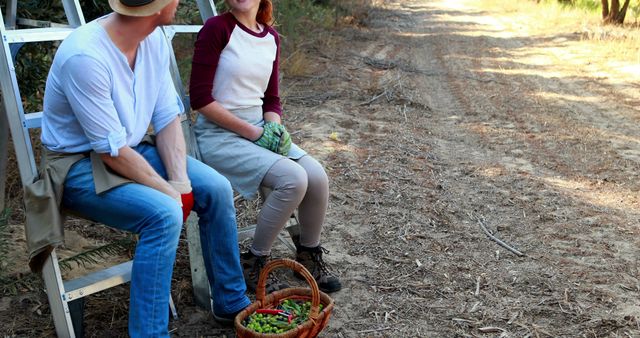 Rural Woodland Scene with Gardeners Sitting Outdoors - Download Free Stock Images Pikwizard.com