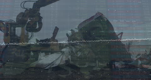 Financial Data Overlay on Industrial Landscape