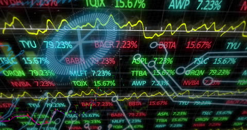 Global Finance Data with Digital Interface Elements