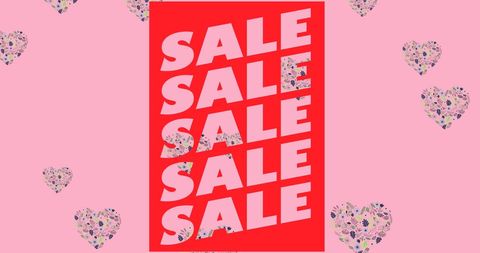 Dynamic Sale Promotion Graphic with Floral Heart Motifs - Download Free Stock Images Pikwizard.com