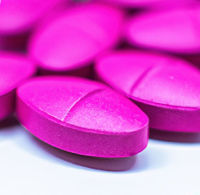 Close up of multiple round pink pills on white background - Download Free Stock Photos Pikwizard.com