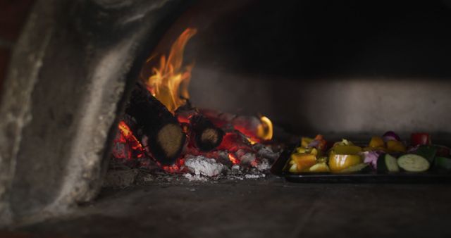 Vegetables Roasting in Wood-Fired Oven - Download Free Stock Images Pikwizard.com