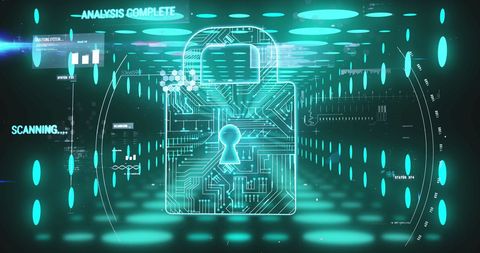 Digital Security Concept with Cyber Glow Lock - Download Free Stock Images Pikwizard.com