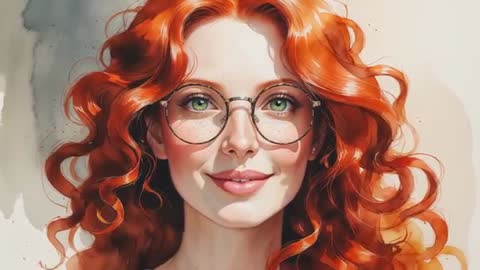 Vivacious Redhead with Glasses Strikes a Candid Pose