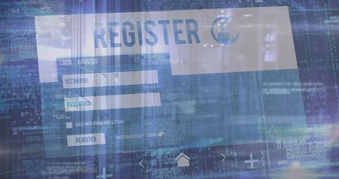 Digital Interface Screen with Login Registration - Download Free Stock Images Pikwizard.com
