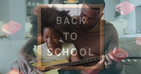 Father and Daughter Bonding with Guitar for Back to School