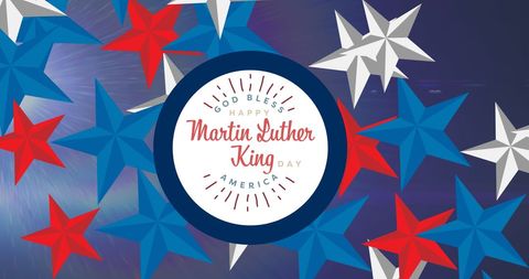 Martin Luther King Day Celebration Card with Stars and Light Trails
