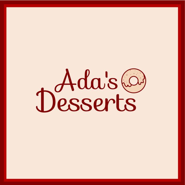 Vintage Dessert Logo with Donut Symbol and Warm Tones - Download Free Stock Templates Pikwizard.com