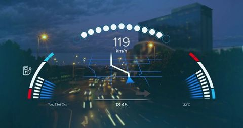 Futuristic Digital Car Dashboard Display at Night - Download Free Stock Images Pikwizard.com