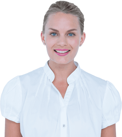 Portrait of Smiling Businesswoman on Transparent Background