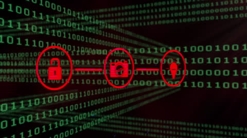 Binary Code and Security Icons Highlighting Digital Connectivity