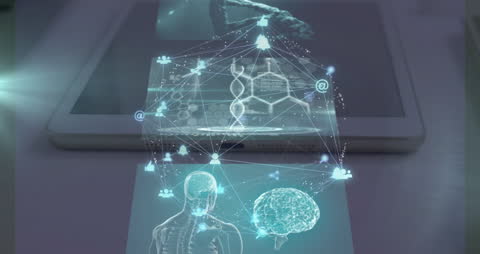 Futuristic Media Interface Concept with Digital Elements