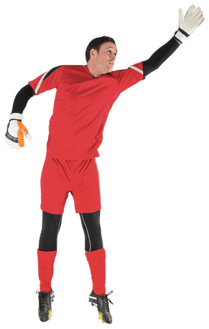 Caucasian Male Goalie Reaching Mid-Air in Uniform Transparent Background - Download Free Stock Videos Pikwizard.com