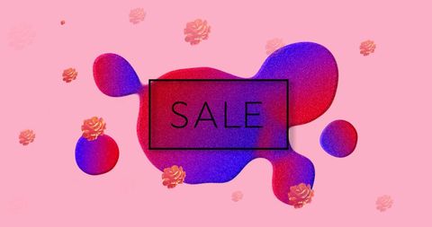 Vibrant sale graphic with blossoming floral accents