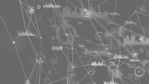 Futuristic Digital Network Connections with Data Interface Overlay