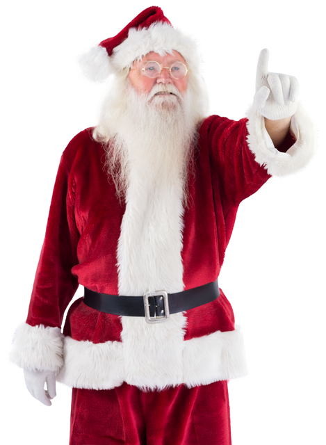 Santa Claus in Transparent Background Pointing Upwards - Download Free Stock Videos Pikwizard.com