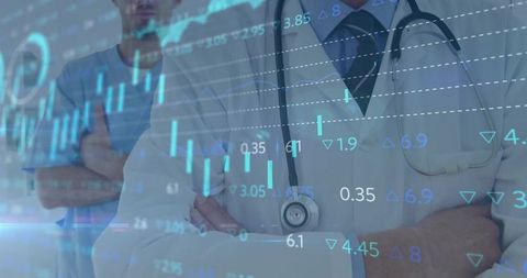 Senior Doctor with Stethoscope Analyzing Healthcare Financial Data