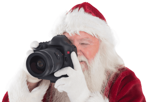 Smiling Transparent Santa Taking Photograph with Camera - Download Free Stock Videos Pikwizard.com